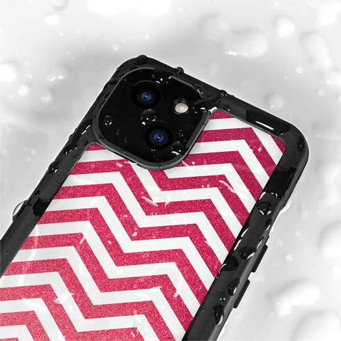 Pink Chevron iPhone 15 Plus Waterproof Case